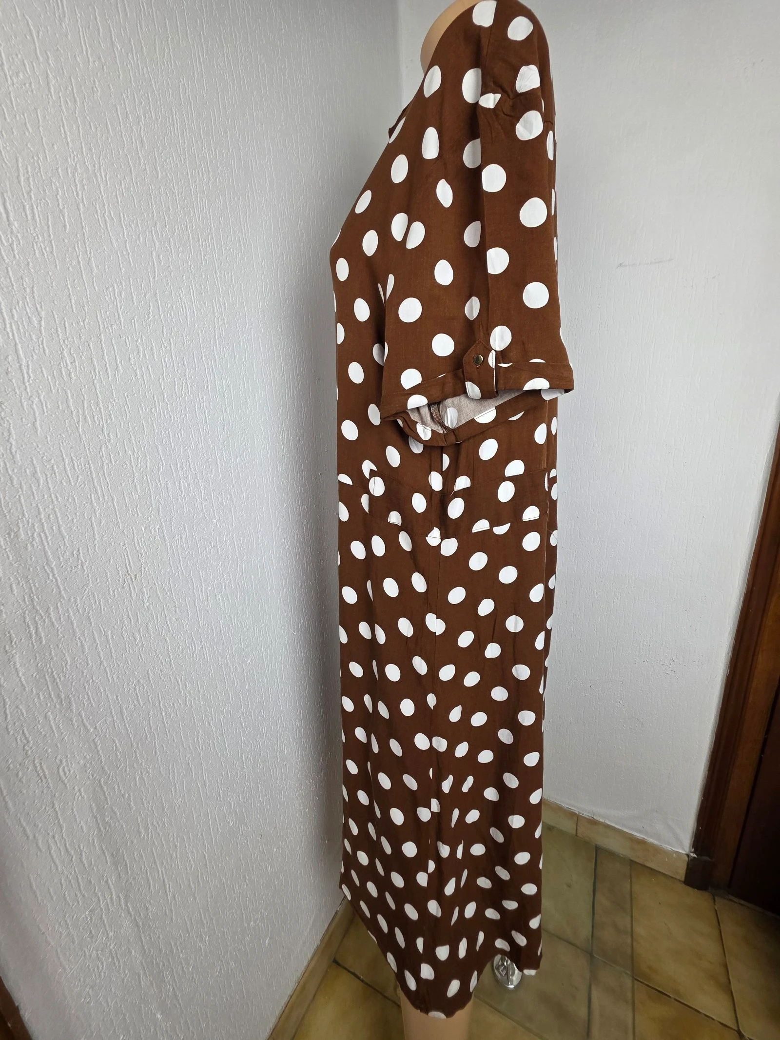 Vestido camisa longo com bolinhas grandes vintage estilo Pretty Woman tamanho 38/40/42 – photo 7